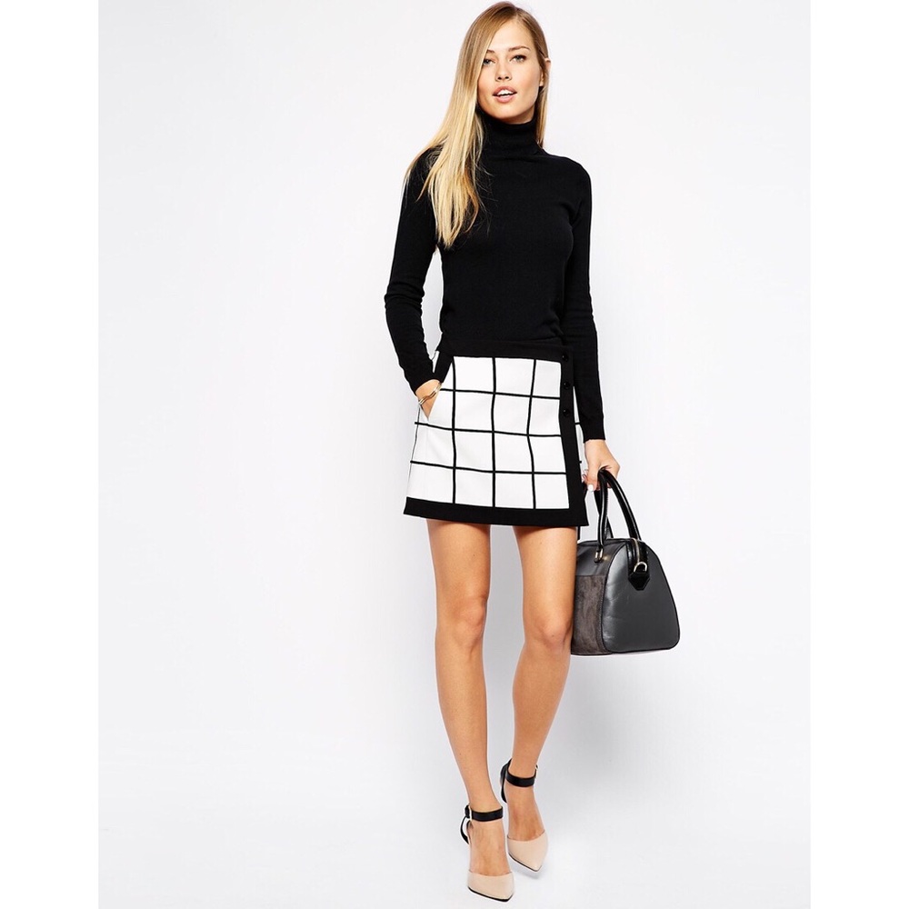Karen Millen Windowpane Mini Skirt